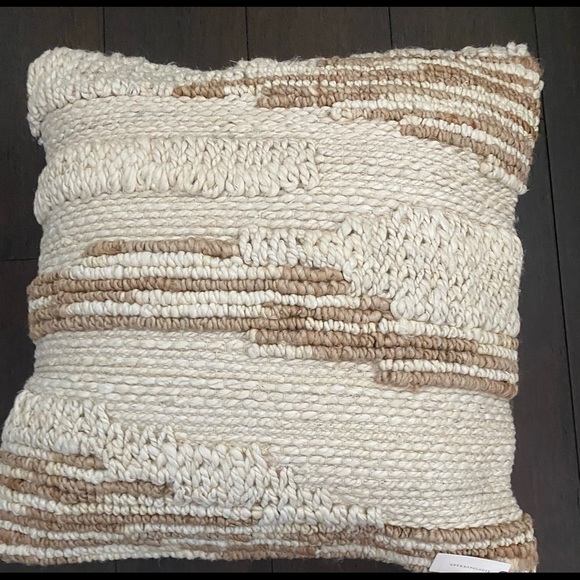 Anthropology large jute throw pillow for couch or sofa